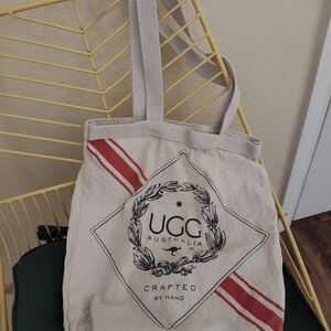 UGG Canvas Tote with Red Stripes